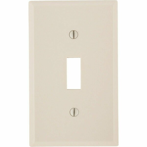 Leviton 1-Gang Plastic Toggle Switch Wall Plate, Light Almond 010-78001